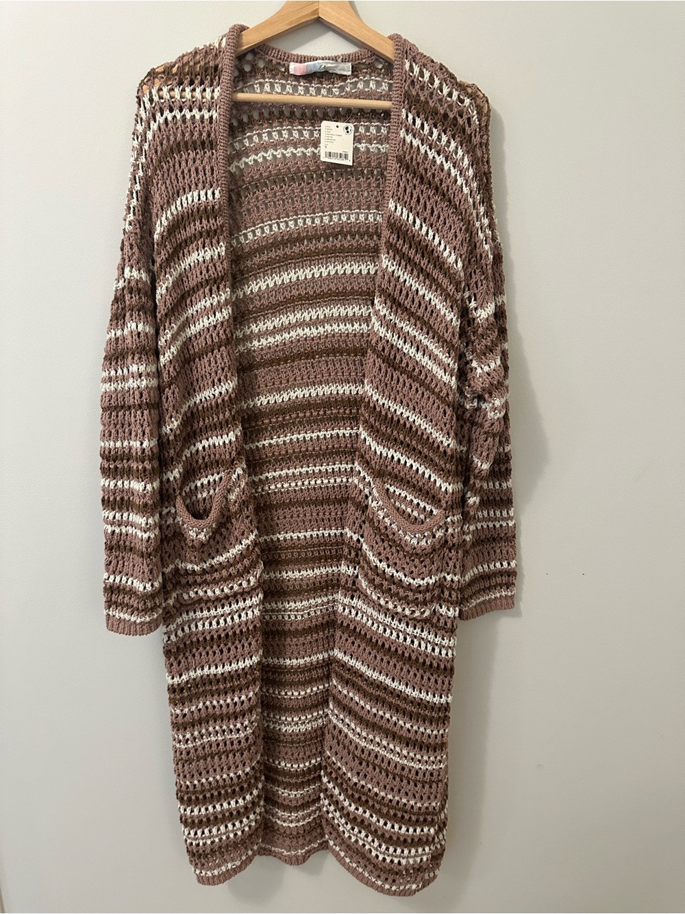 Free People Colette Sweater Cardi - Open-Front Crochet Longline Cardigan Sweater